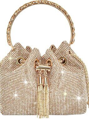 Gold Rhinestone Evening Clutch